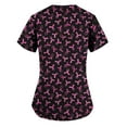 thumbnail image 3 of Fayshow0 Breast Cancer Awareness Accessories T Shirts Up to 50% off Women's Short Sleeved V-neck Shirt Red Ribbon Breast Printing with Pocket Protective Clothing Short Sleeved V-neck Shirt, 3 of 3