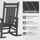 thumbnail image 5 of Yeshouse HDPE sillas mecedoras de gran tamaño para el exterior, todo el tiempo resistente Rocker de plástico, silla Rocker porche trasero alto, 5 of 8