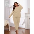 thumbnail image 3 of MINTREUS Women's Plus Pajama Set Warm Fleece Lounge Set Long Sleeve Sleepwear Ladies Ultrasoft Pjs, 3 of 7