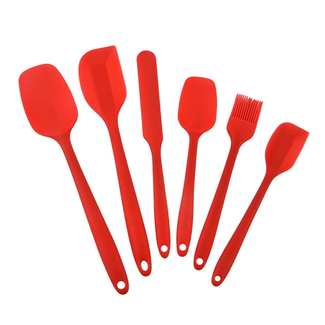 Set de Espátulas de Silicona 6 Piezas, Espátula para Repostería y Cocina, Resistente al Calor, Antiadherente, Ideal para Mantequilla, Crema y Horneado