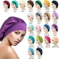 thumbnail image 2 of Silk Bonnet for Sleeping,Hair Wrap Satin Bonnets Shower Cap for Black Women Men, Elastic Wide Band Hair Bonnet Cap for Sleeping Curly Hair, 2 of 5