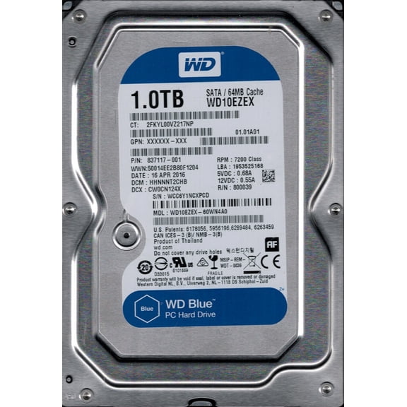 WD10EZEX-60WN4A0 DCM: HHNNNT2CHB WCC6Y Western Digital 1TB
