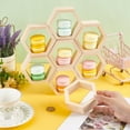 thumbnail image 5 of 10pcs Honeycomb Cupcake Stand Big Honeycomb Shelves Hexagon Cake Display Holder Wooden Dessert Display Table Sign Stand with 30pcs Tape for Baby Shower Birthday Party 4.1x3.5 inch, 5 of 6