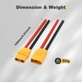 thumbnail image 2 of 2-Pack XT90 Male & Female Connectors with 12AWG Silicone Cable, 2 of 6