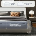 thumbnail image 6 of Allewie Full Size Platform Bed Frame with Curved Adjustable Headboard, Faux Leather Upholstered Style, 10'' Mattress Recommended, White, 6 of 8