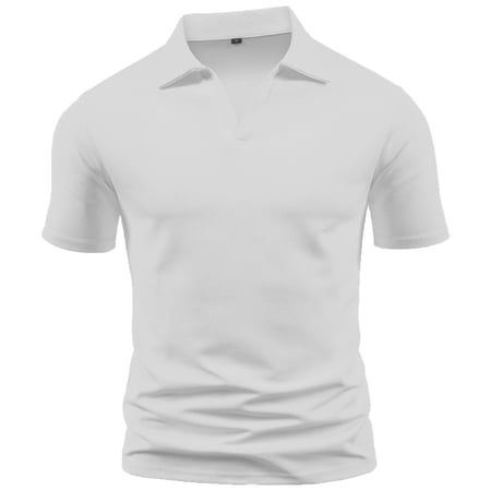 VSSSJ Mens Golf Shirts Slim Fit Waffle Knit Short Sleeve Business Shirt Casual Summer Button Collared Lightweight Breathable T-Shirts Gray XXL
