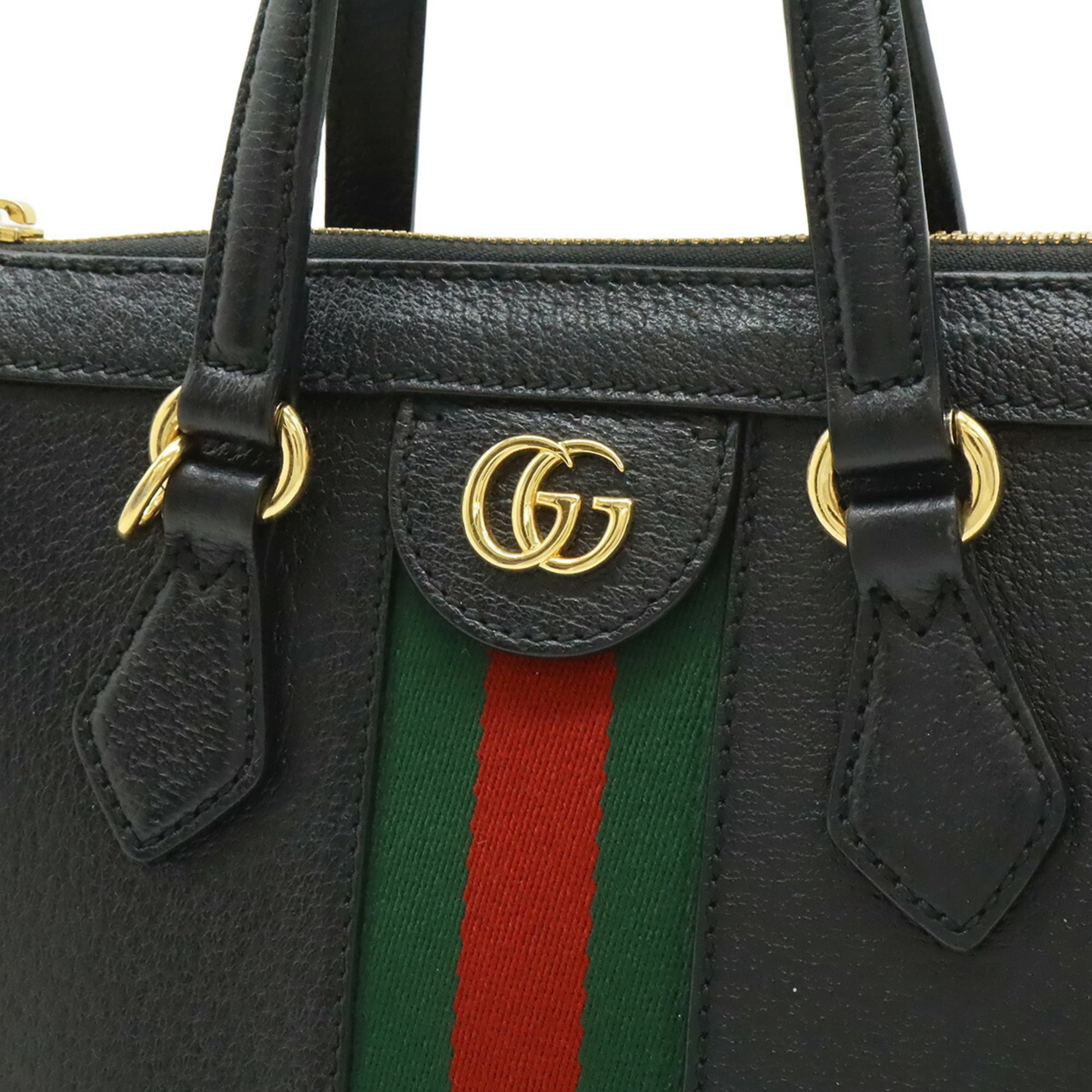 Pre-Owned GUCCI Ophidia Small Tote Bag Handbag Leather Black