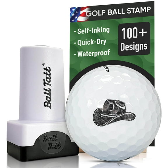 Ball Tatt Golf Ball Stamp Marker Self-Inking Quick-Dry Stamper, Black, Cowboy Hat