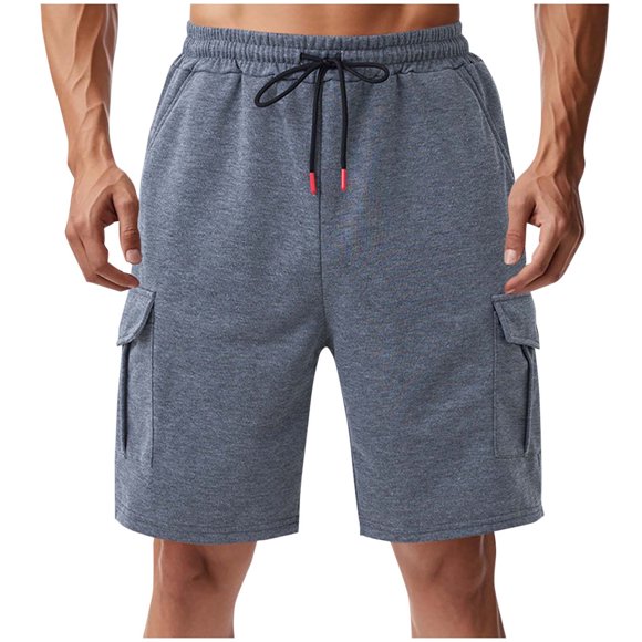 Dagugfen Shorts Cargo pour Hommes Longueur Genou avec Cordon de Serrage Shorts d'Entraînement Extérieur Amples avec Multi-Poches