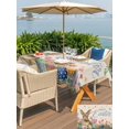 thumbnail image 4 of Outdoor Tablecloth with Umbrella Hole and Zipper, Spring Easter Rectangle Table Cloth 52x70 Inch Waterproof Tablecloth, Pink Tulip Flowers Bunny Floral Rustic Picnic Table Cover for Patio Camping, 4 of 7
