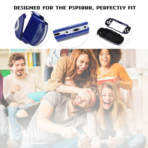 Reemplazo del Conjunto de la Carcasa de la Cubierta de la Caja Completa para Sony para PSP 1000, protección Fuerte Cáscara Antideslizante con Botones, Apariencia de Moda(Azul) Amonsee No