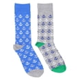thumbnail image 2 of Fine Fit Mens Novelty Print Socks 2 Pair Set Anchors Size 10-13, 2 of 2