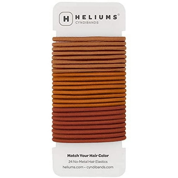 Cyndibands Hair Ties for Red Hair Color Match No-Metal 4mm Elastic Ponytail Holders - 24 Count (Redheads)