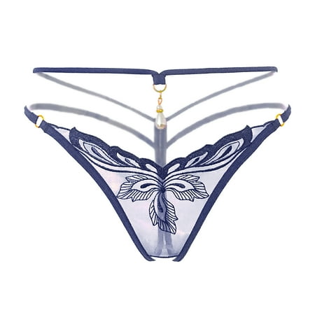 

Staron Women s Lace Low Waist Hollow Pearl Hot Flower Thong Underpant