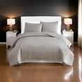 thumbnail image 6 of Benjara Aria Elegant 3 Piece King Size Microfiber Quilt with Matching Shams, Beige, 6 of 6