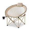 thumbnail image 1 of Ozark Trail Glamping Round Chair, Oversized & Padded, Soft Cozy Fabric, 300 lbs Capacity, Portable Camping & Outdoor Chair, Tan, 1 of 5