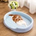 thumbnail image 3 of Pet Cooling Bed Summer Kennel Chihuahua Shiba ISmall Dog Cat Sleep Nest Breathable Washable Ice Fabric Pet Sofa Dog Accessories (Pink,68X55), 3 of 7