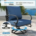 thumbnail image 5 of Vicllax 7-Seater Patio Conversation Set Metal Outdoor Furniture Set with Coffee Table, Blue, 5 of 11