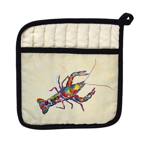 Betsy Drake PT986B Crayfish on Beige Pot Holder