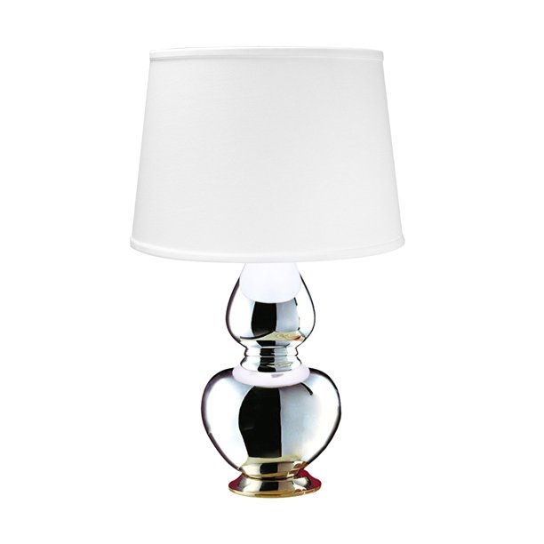Beatrice Mirrored Table Lamp by Laura Ashley with White Floor Shade