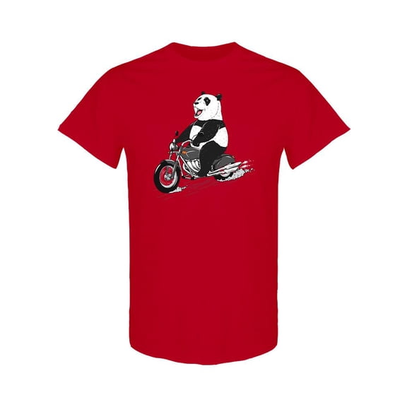 Panda Rides On Motorcycle T-Shirt Men -Image by Shutterstock, Male Small