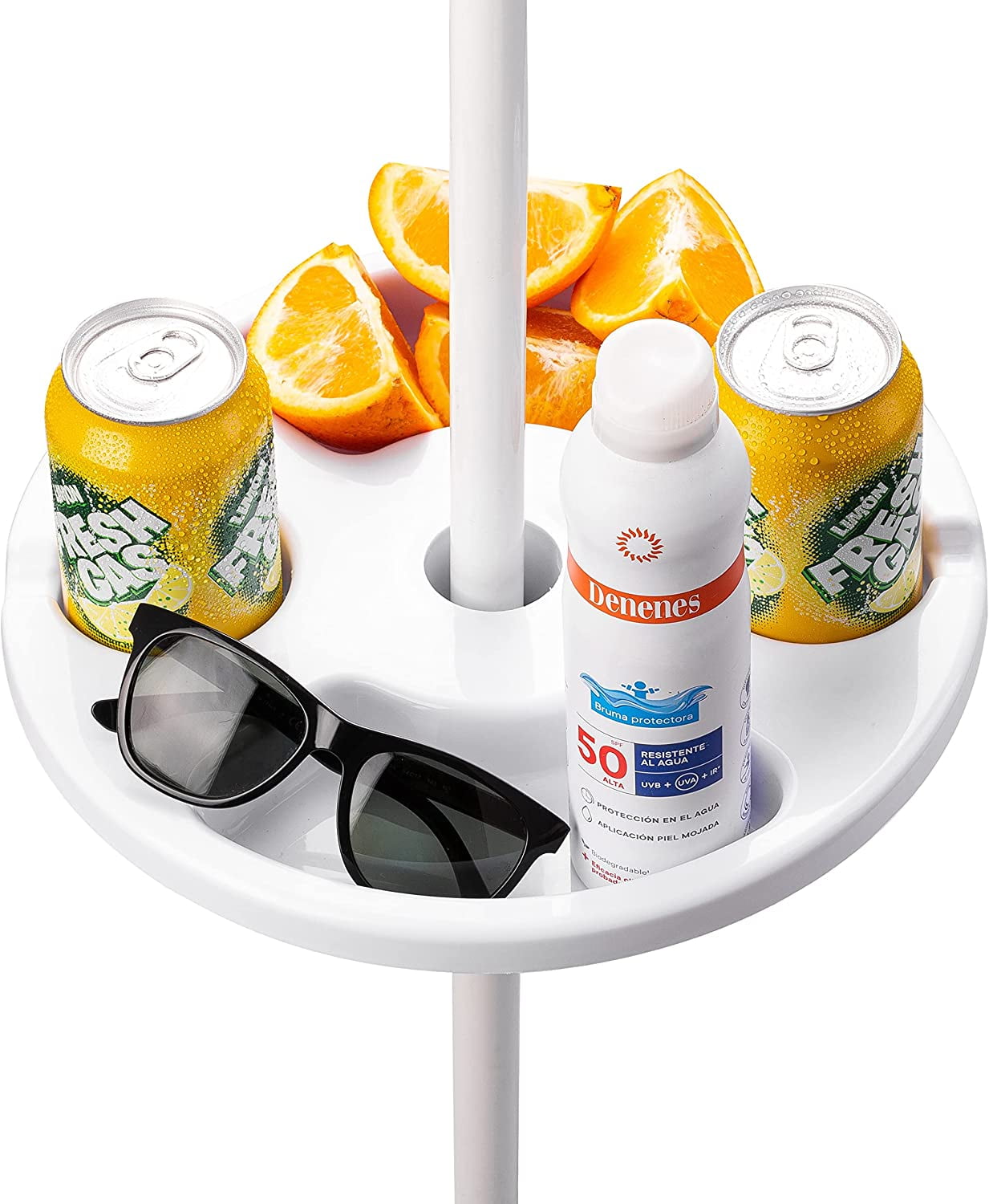 Zone Tech 12” Umbrella Table Tray Cup Holder & Snack Holder for Patio