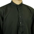 thumbnail image 3 of Hijaz Men's Embroidered Plain Black Kurta Top Wrinkle Free Cotton Long Tunic - L, 3 of 4
