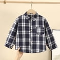 thumbnail image 2 of mgoYE Boys Flannel Shirt Toddler Plaid Shirt Long Sleeve Button Down Shirts Kids Casual Tops(Black,3-4 Years), 2 of 8