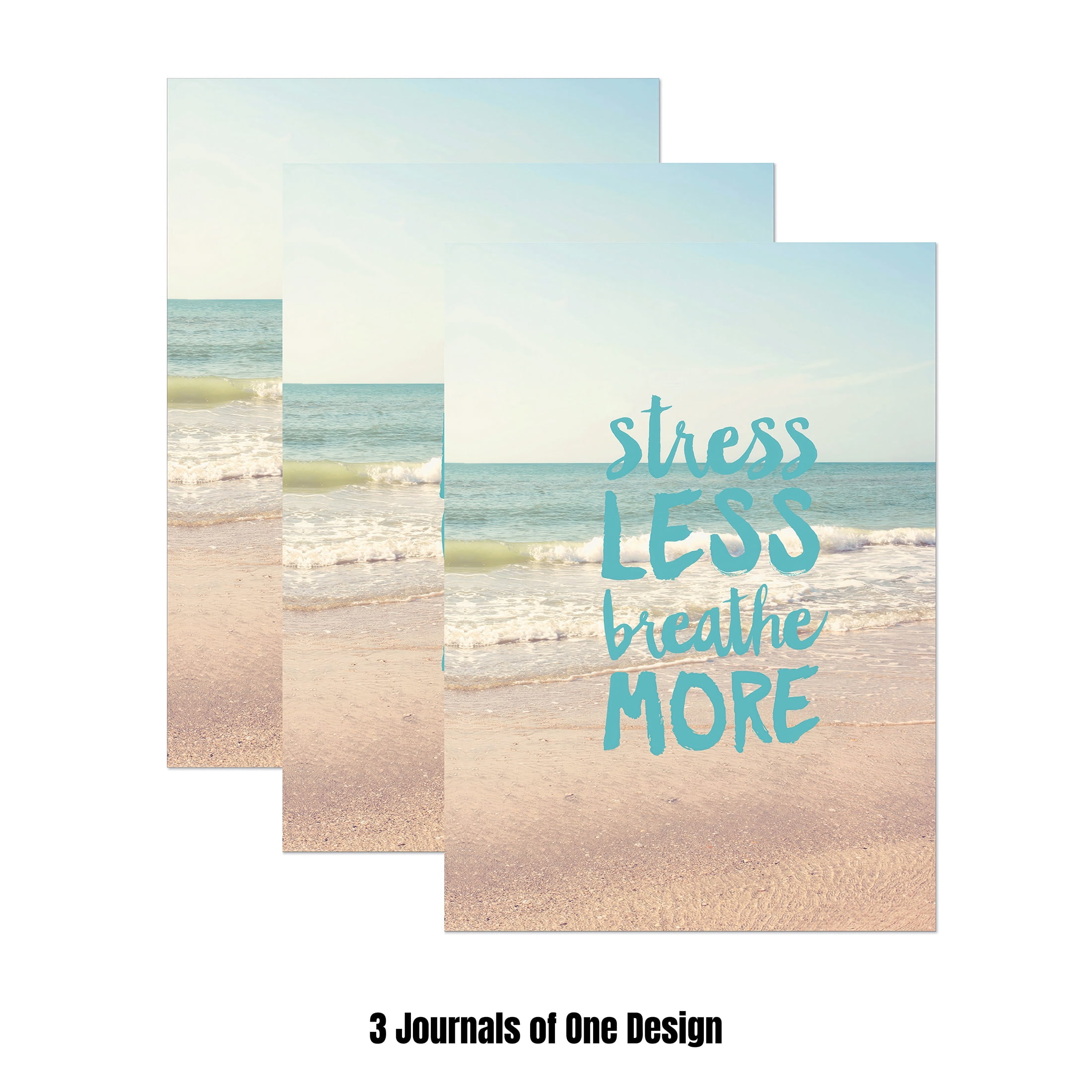 Viabella Stress Less Standard Journals, Multicolor, 100 Pages, 3 Count, 3 Pack