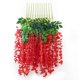 thumbnail image 1 of Simulated 6 Leaves Wisteria Decoration Silk Flower Artificial Faux Indoor Vine Wisteria Ornament for Home Red, 1 of 5