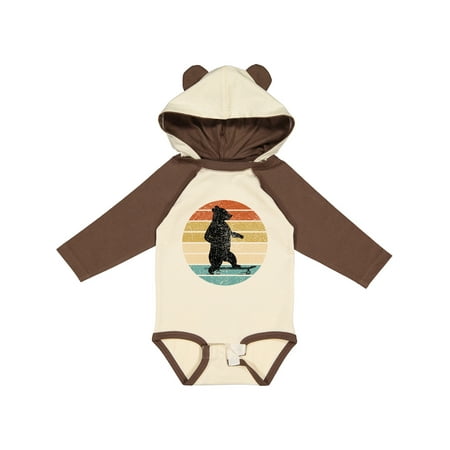 

Inktastic Skateboard Bear Retro Sunset Gift Baby Boy or Baby Girl Long Sleeve Bodysuit