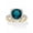 London Blue Topaz, variant on Genuine Gemstone and Cubic Zirconia Halo Cocktail Ring in Gold-Plated or Platinum-Plated Sterling Silver