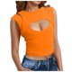 thumbnail image 1 of Camiseta sin mangas con diseño recortado liso para mujer: top sin mangas sexy, poliéster y spandex, estilo informal de verano, 1 of 8