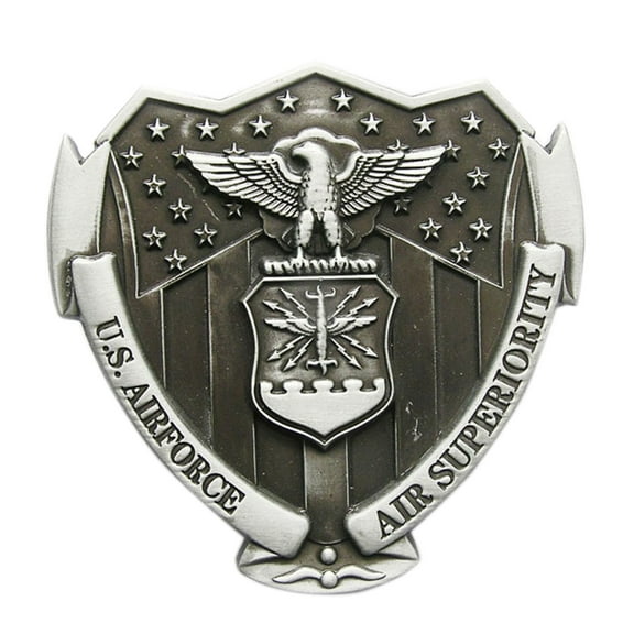 Antique Brushed Silver American Pride US Air Hero Flag Belt Buckle