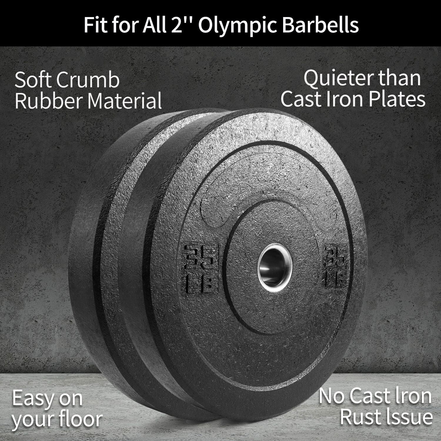 XPRT Fitness Olympic Crumb Rubber Bumper Plate 35 lb. SINGLE - Weight Lifting Plate for Cross Training, Olympic Lifting, Power lifting, Strength & Conditioning, Fits 2" Diameter Barbell