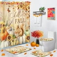 thumbnail image 2 of Autumn Orange Fallen Maple Leaves Bathroom Set with Shower Curtain sets and Rugs Accessory, Fall Wood Fall Shower Curtain for Bathroom Decor 4 Pcs, 2 of 8