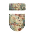 thumbnail image 2 of HELLHERO Dragonfly Flowers Fits All Toilet Shapes Bathroom Toilet Cozy Set & Stretchy Fabric Elastic Edge Elastic Bottom with 2 Pcs Set Toilet Seat Lid Cover, 2 of 8
