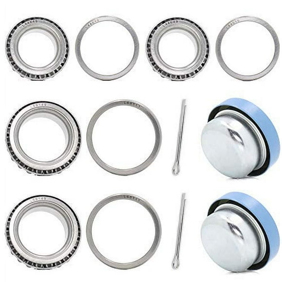 2 Set Fits for 1-3/8'' 1-1/16'' Axles Trailer Wheel Hub Bearings Kit, L44649/10 L68149/11, 171255TB Seal OD 1.719'', Dust Cover and Cotter Pin.