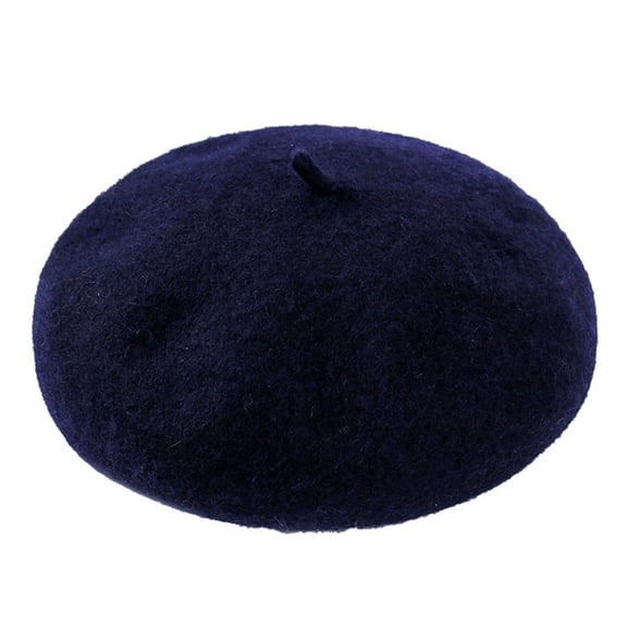 Women New Solid Color Adjustable Wool Beret Wool Warm Hat In Autumn And Winter