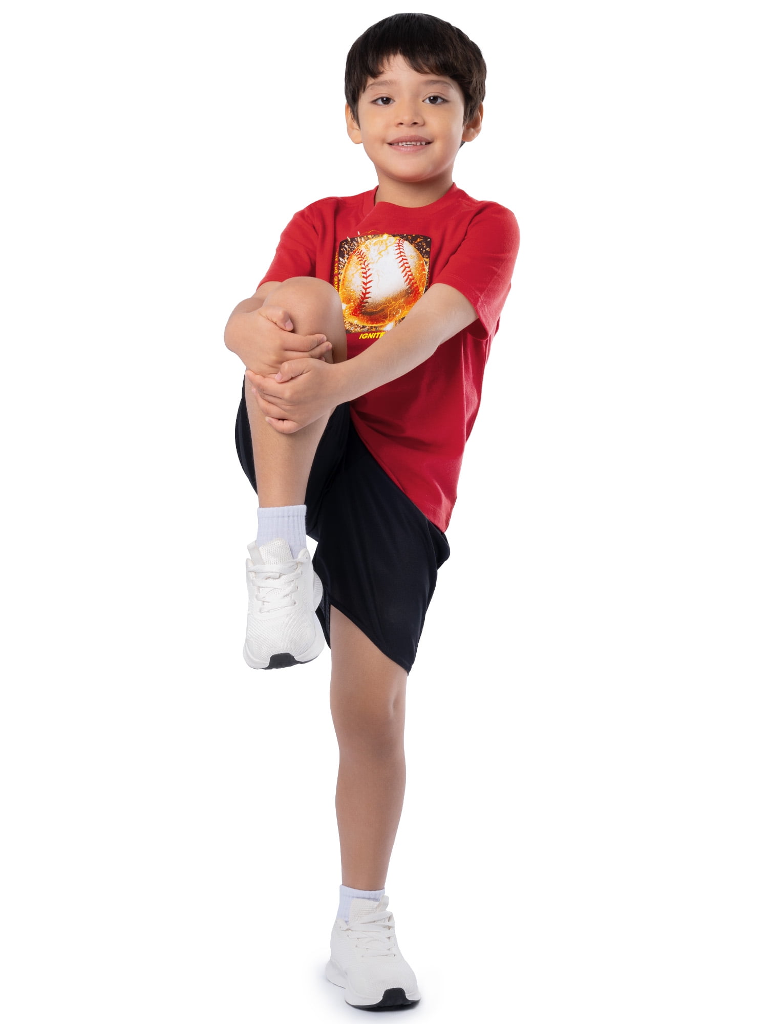 Athletic Works Boys Active Short Sleeve Graphic T-Shirt, Sizes 4-18 & Husky