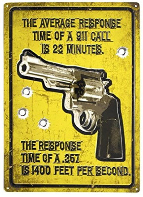 12x18 Average Response Time 911 Call Metal Sign Support 2nd Amendment Man Cave 