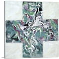 thumbnail image 1 of ARTCANVAS Modern Teal Cross Zebra in a Forest Canvas Art Print - Size: 12" x 12" (1.50" Deep), 1 of 9