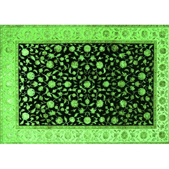 Ahgly Company Indoor Rectangle Persian Green Traditional Area Rugs, 8' x 12'
