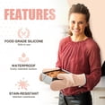 thumbnail image 4 of HEETLY 12.5-Inch Extra Long Waterproof Silicone Oven Mitts, 1-Pair Set, Heat Resistant with Cotton Lining, Pink, 4 of 7