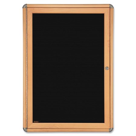 34" x 24" 1 Door Ovation Cherry Frame Black Felt