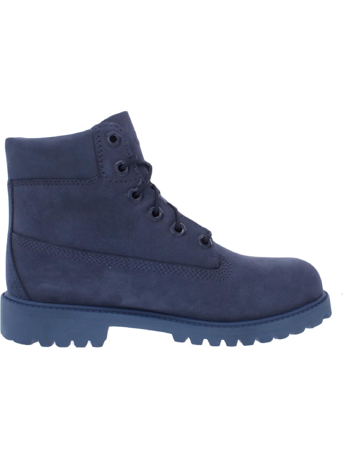 Timberland Boys Leather Lace Up Ankle Boots Blue 4 Medium (D) Big Kid - image 2 of 3