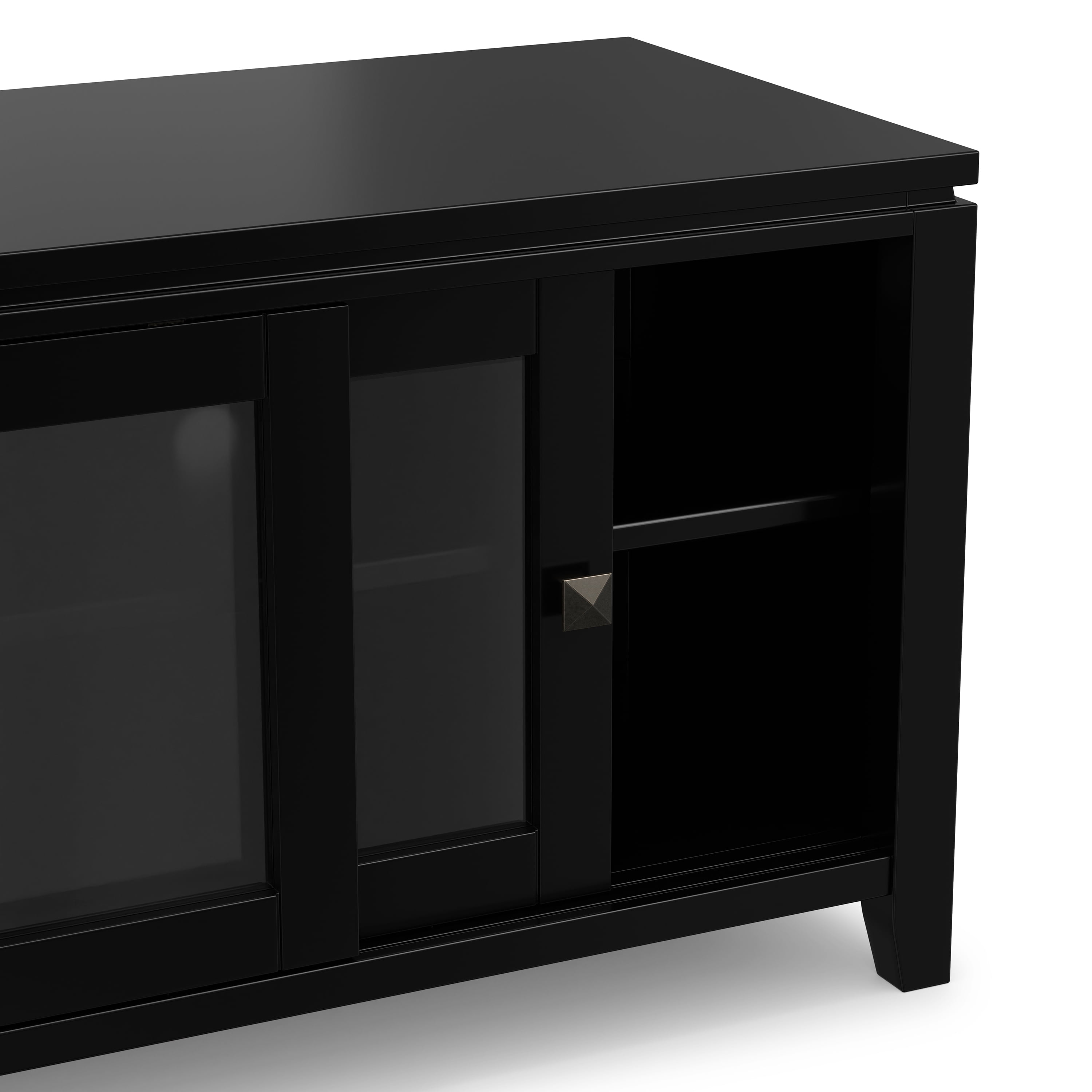 Simpli Home Cosmopolitan 48 inch Wide Solid Wood TV Stand in Black For TVs up to 55 inches
