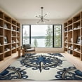 thumbnail image 2 of ODIKA Nautical Compass Border Motif Knot Frame Maritime Vintage Octopus Refined for Master Suite, California King, Under Bed, Foldable Easy Care, 2 of 7