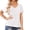White, variant on JYLFC Women's Casual V-Neck Short Sleeve T-Shirt Solid Loose Fit Basic Tee Top Going Out Basic Summer Blouse, Black S