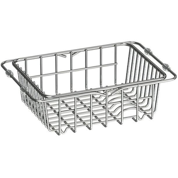 BRIGHTFUFU Escurridor de platos Rejilla de secado de platos extensible Soporte de secado de utensilios Rejilla de secado de fregadero de acero inoxidable